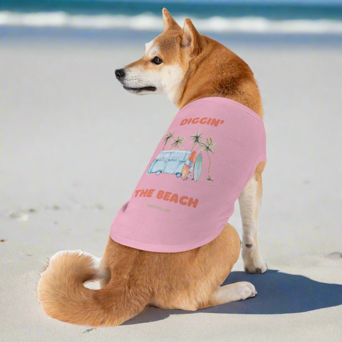 Diggin’ the Beach Dog Black Tank Top