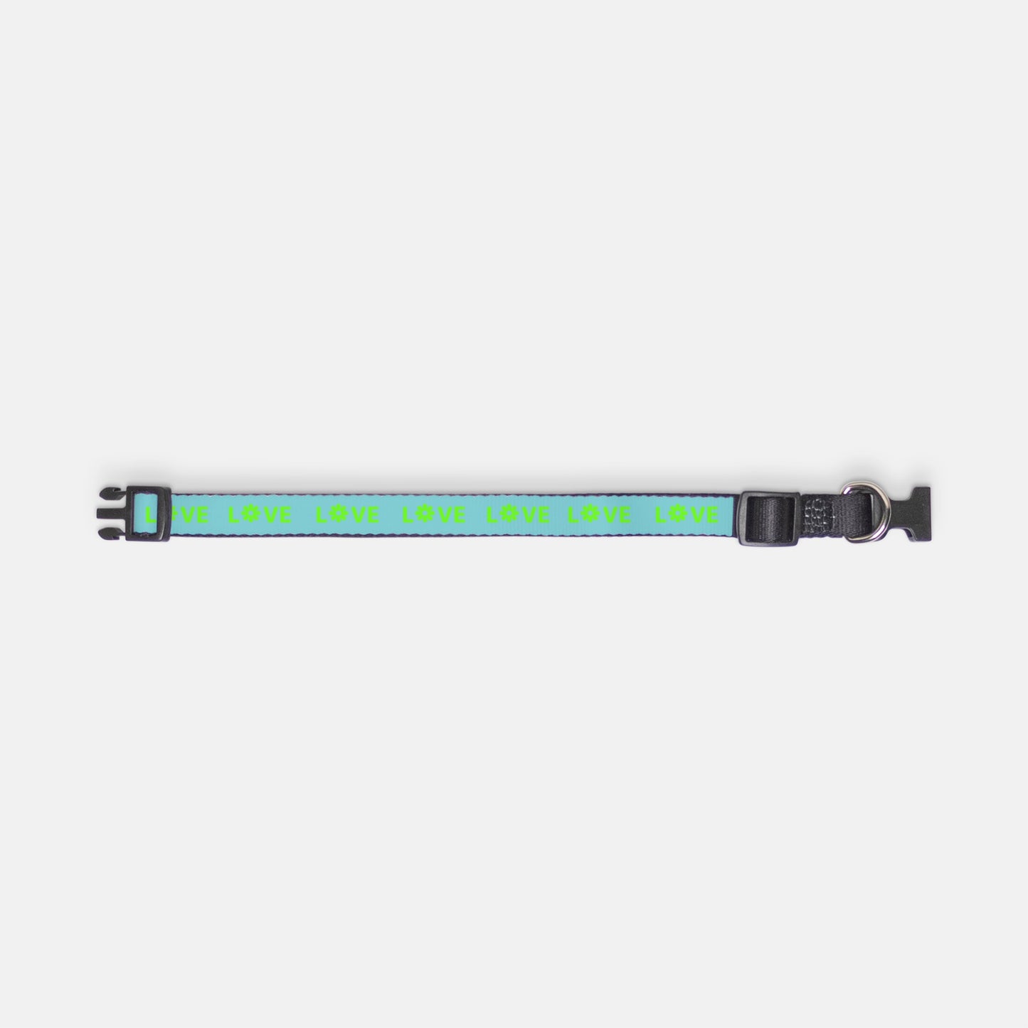 Love Pet Collar (Turquoise/Lime)