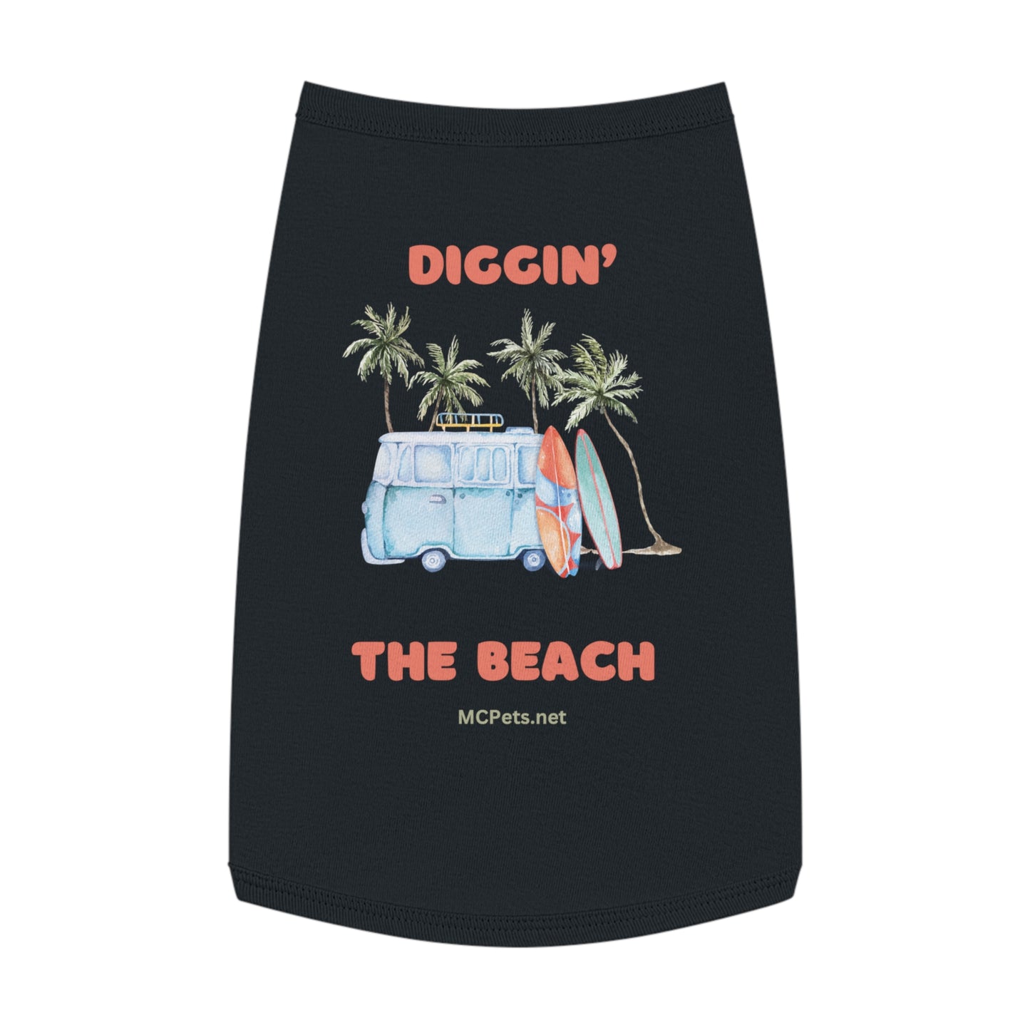 Diggin’ the Beach Dog Black Tank Top
