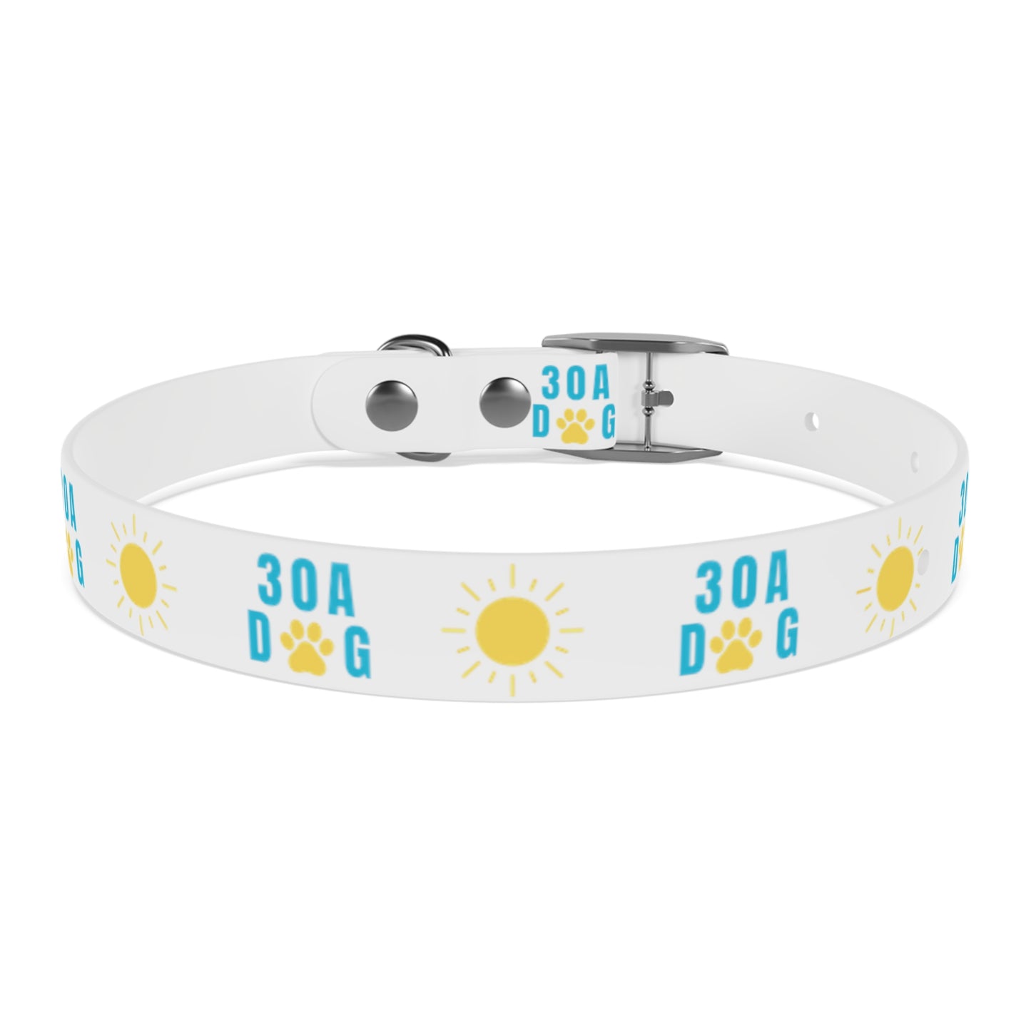 30A Dog Paw Collar White