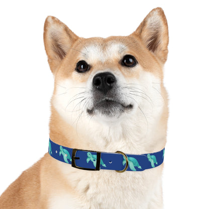 Turtles Dog Collar Ocean Blue