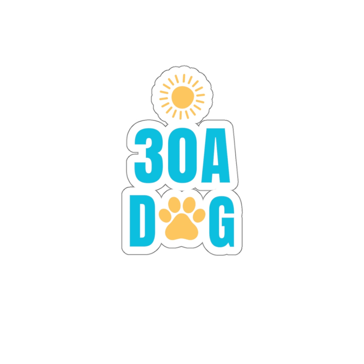 30A Dog Paw Print Kiss-Cut Stickers