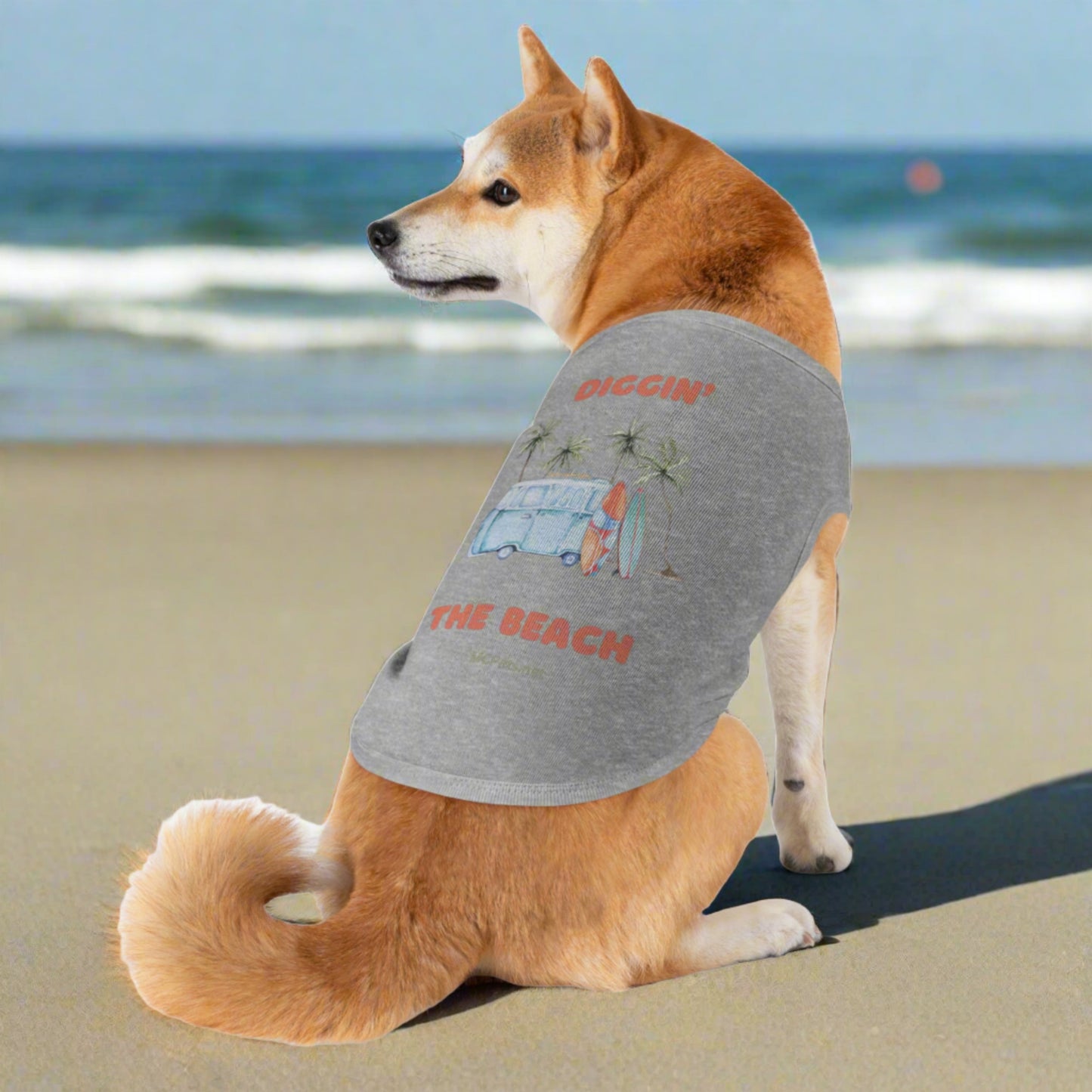 Diggin’ the Beach Dog Black Tank Top