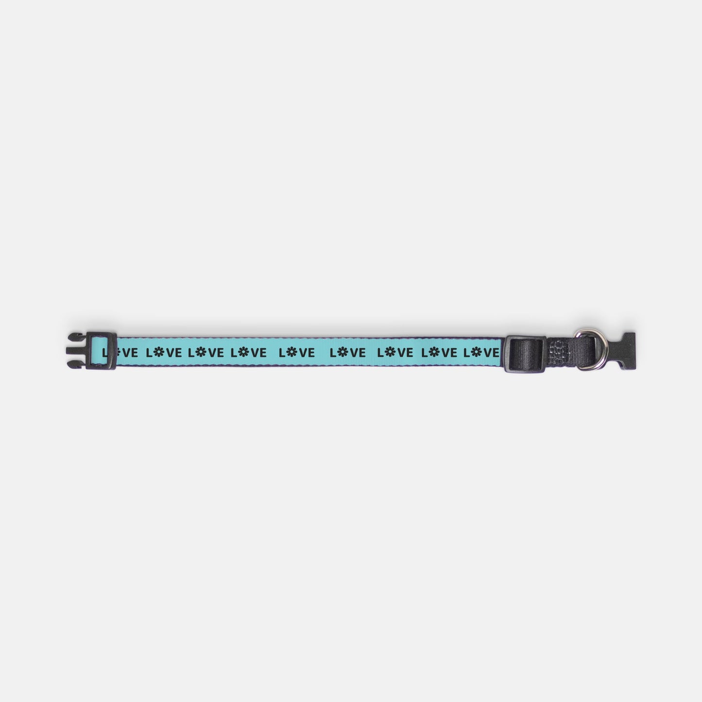 Love Pet Collar Large (Turquoise/Black)