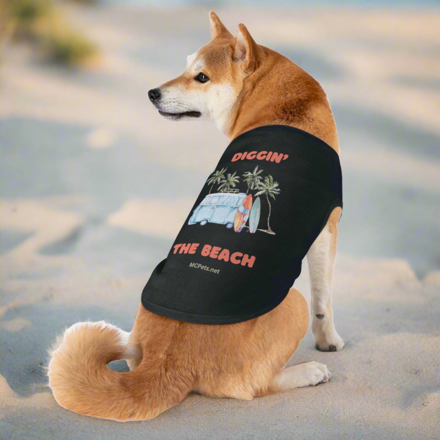 Diggin’ the Beach Dog Black Tank Top