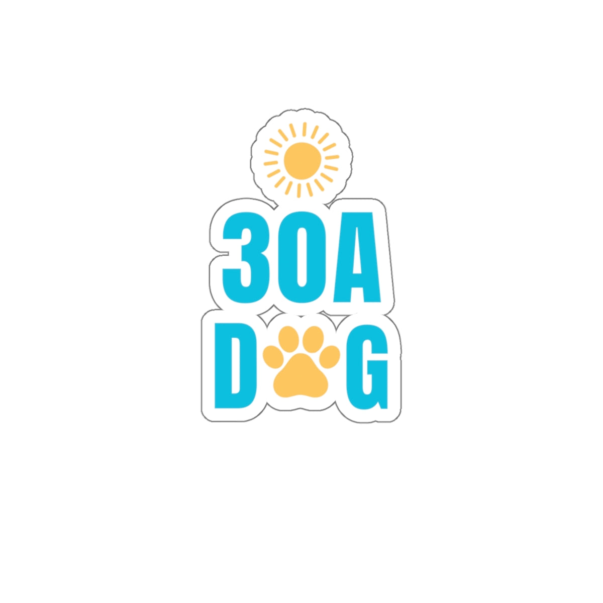 30A Dog Paw Print Kiss-Cut Stickers