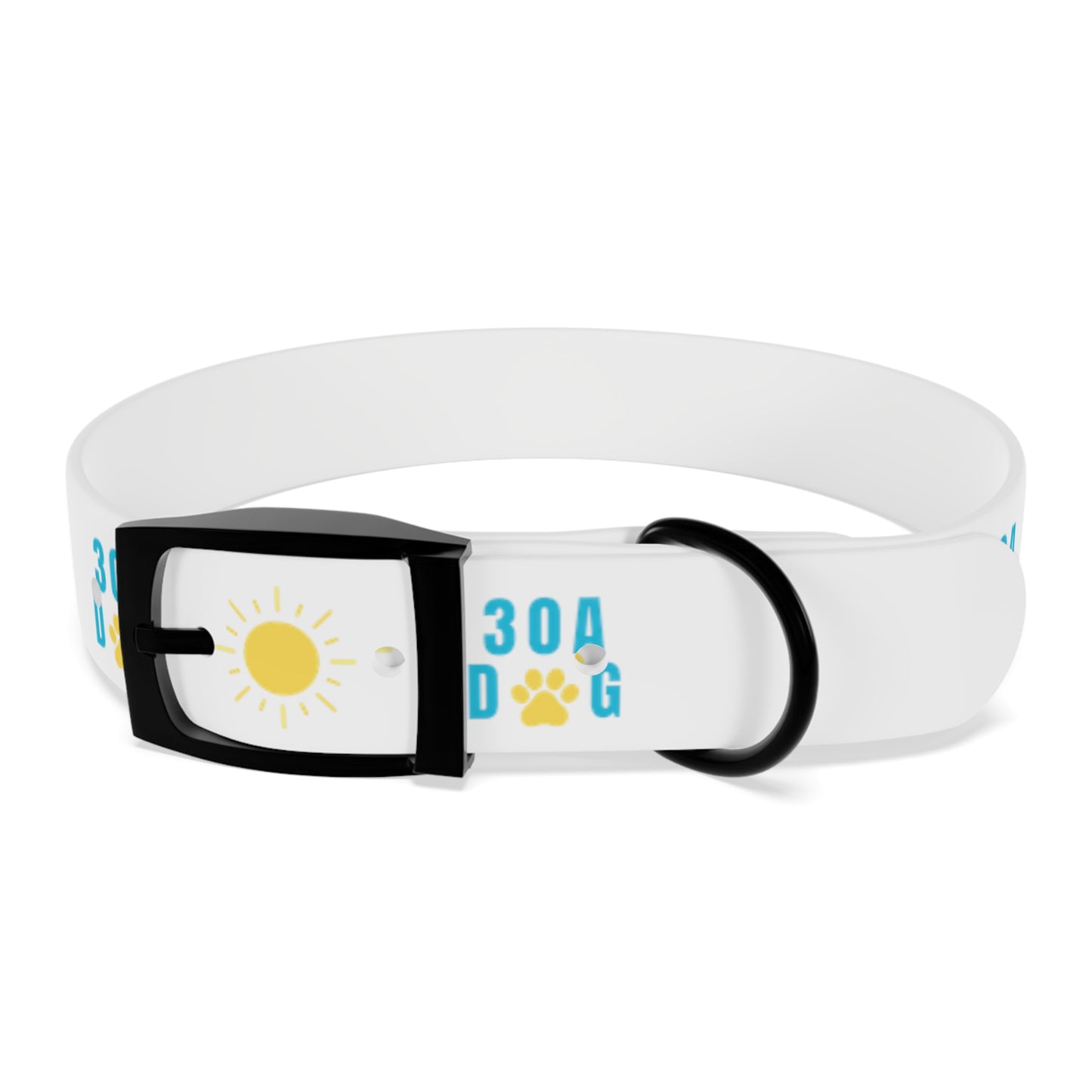 30A Dog Paw Collar White