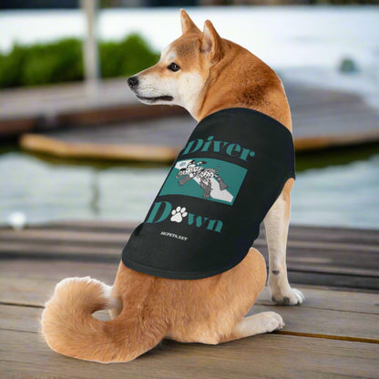 Diver Down Scuba Dog Black Tank Top