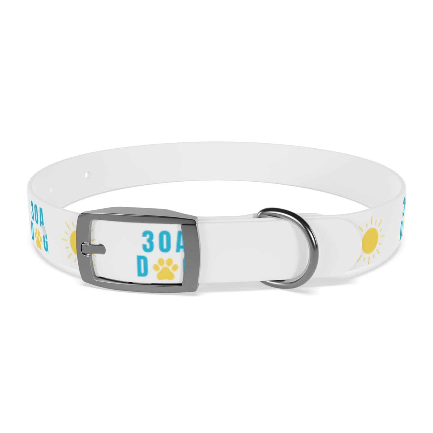 30A Dog Paw Collar White
