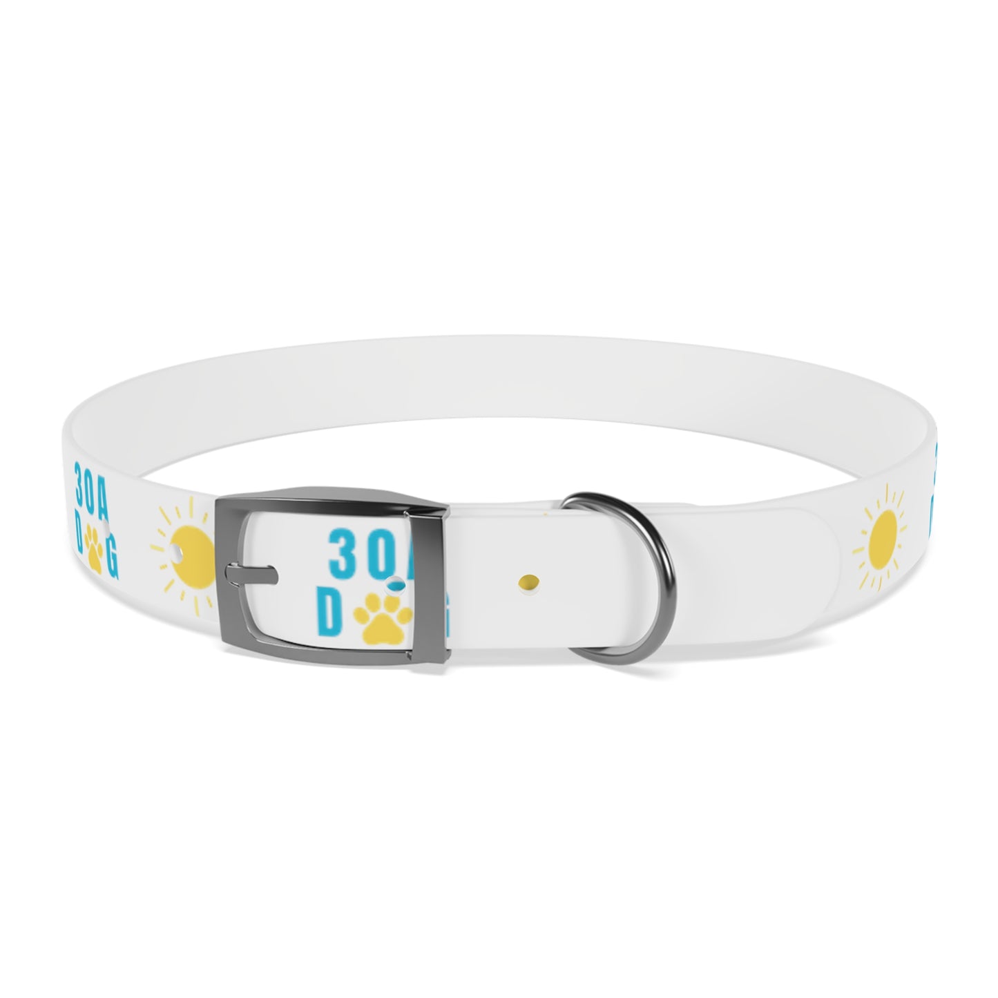 30A Dog Paw Collar White