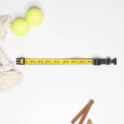 Love Pet Collar Large (Yellow/Pink)