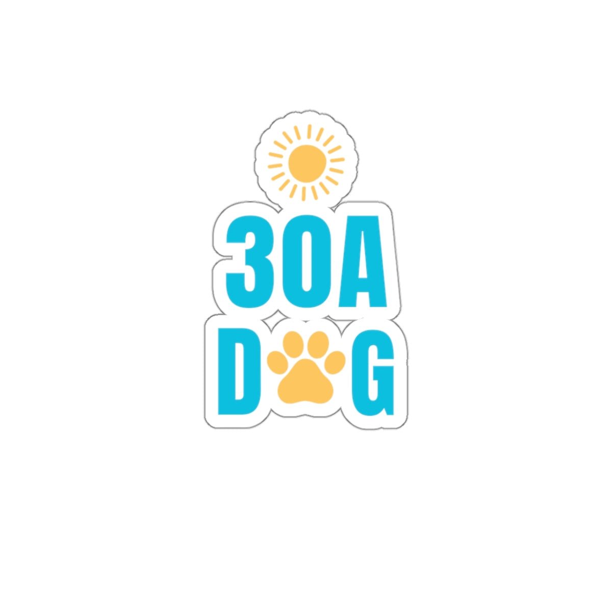30A Dog Paw Print Kiss-Cut Stickers
