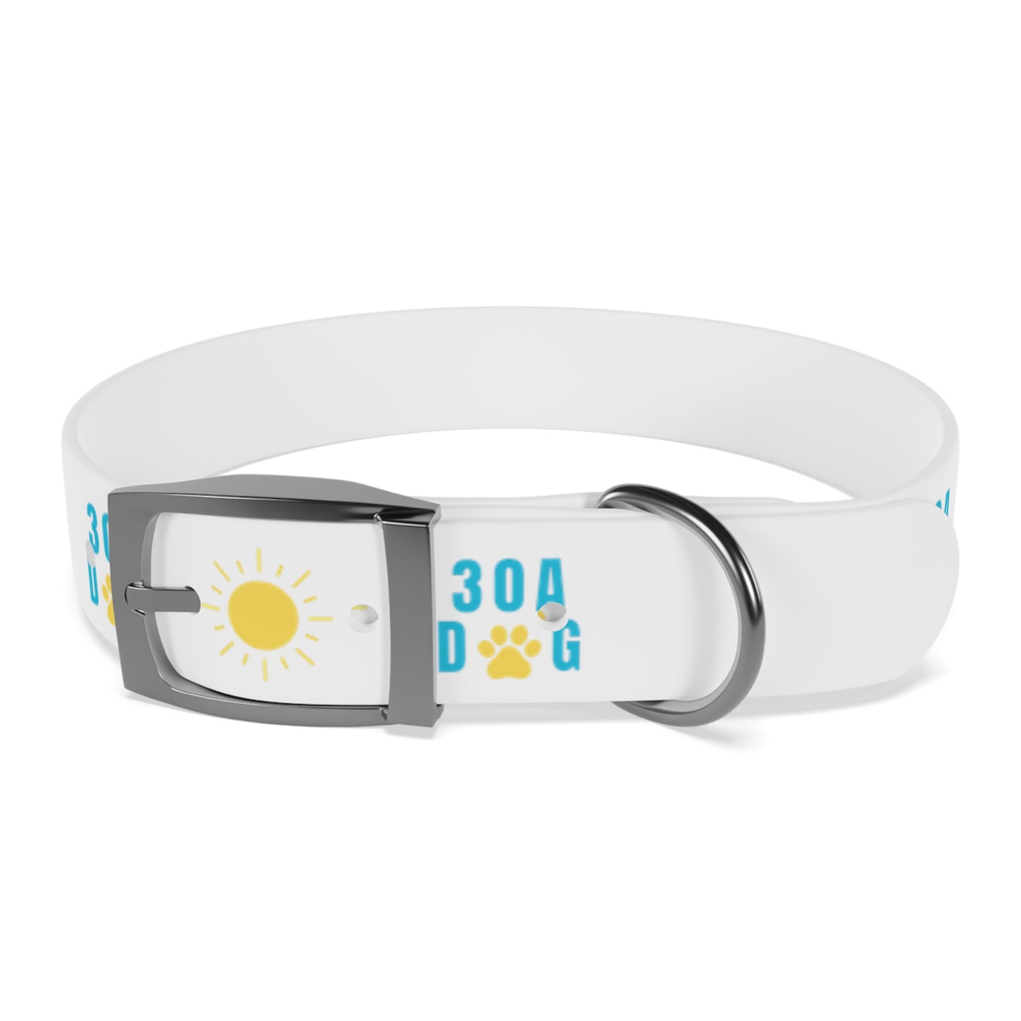 30A Dog Paw Collar White