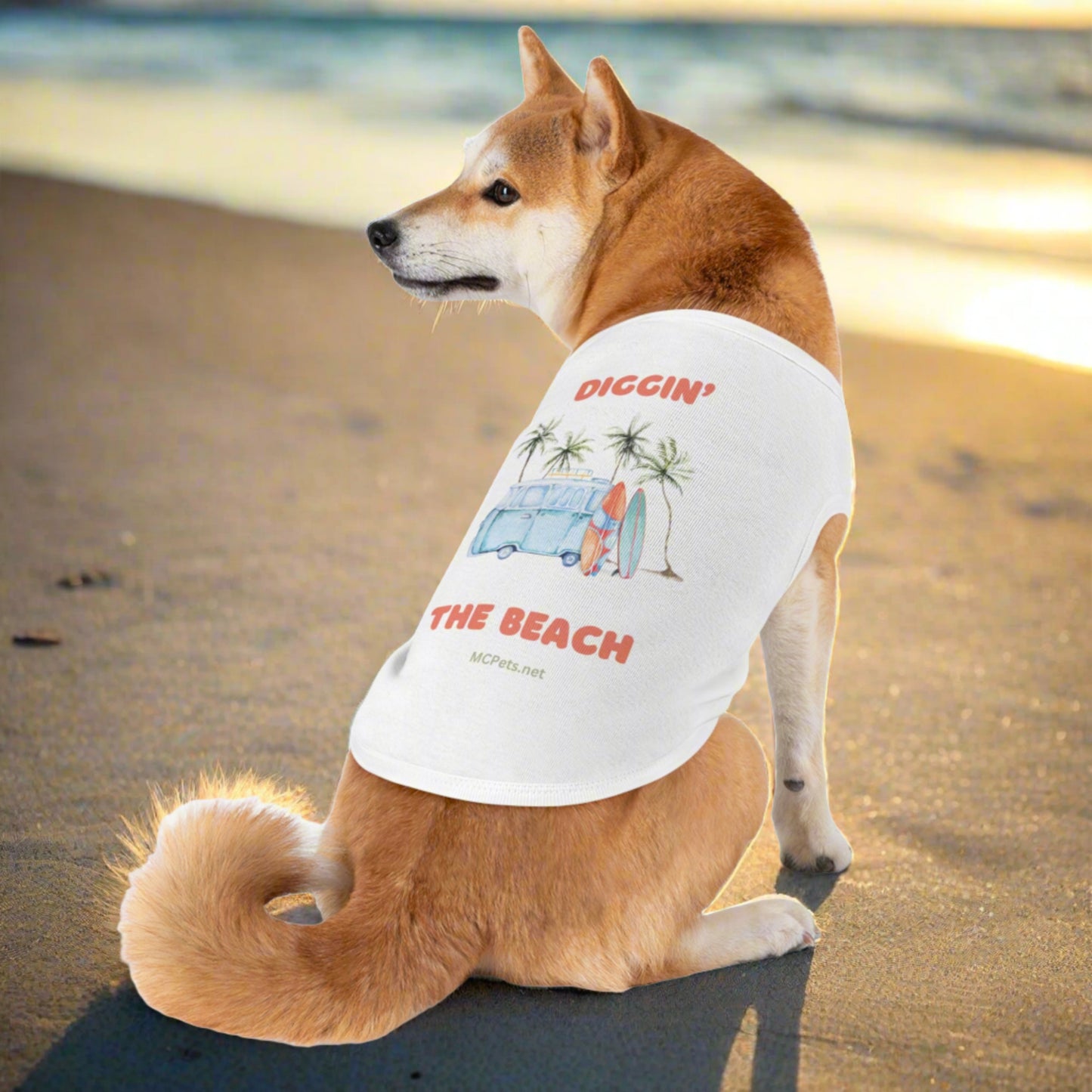 Diggin’ the Beach Dog Black Tank Top