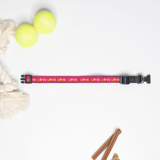 Love Pet Collar (Pink/Yellow)